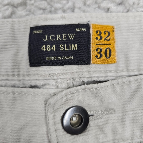 J.Crew 484 Slim Corduroy Pants 32x30 Gray Straight Fit Business Casual Fall - Picture 3 of 11